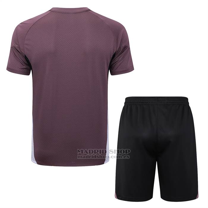 Chandal del Manchester United Manga Corta 2025-2026 Marron - Pantalon Corto